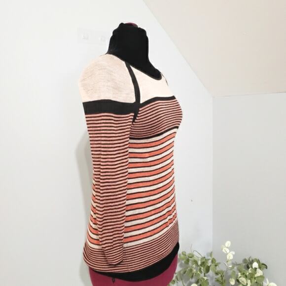 Ann Taylor LOFT Color Block Horizontal Striped Scoop Neck Sweater Medium - Picture 2 of 11